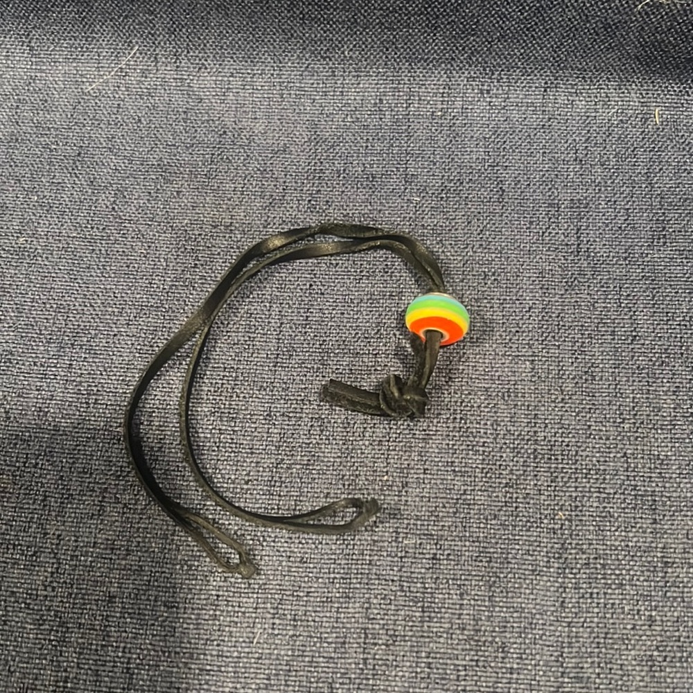 Troll beads bead and leather bracelet